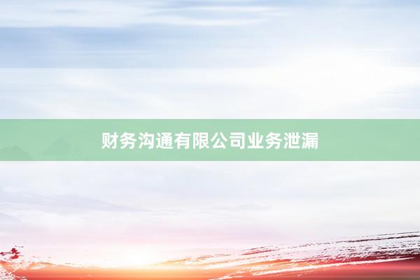 财务沟通有限公司业务泄漏